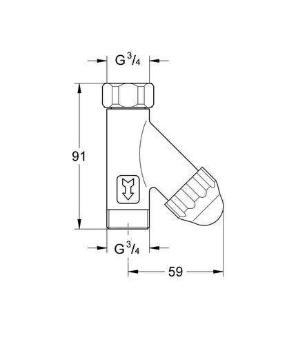 GROHE WAS Schrägfilter 3/4" mit Klarsichtkappe (chrom)
