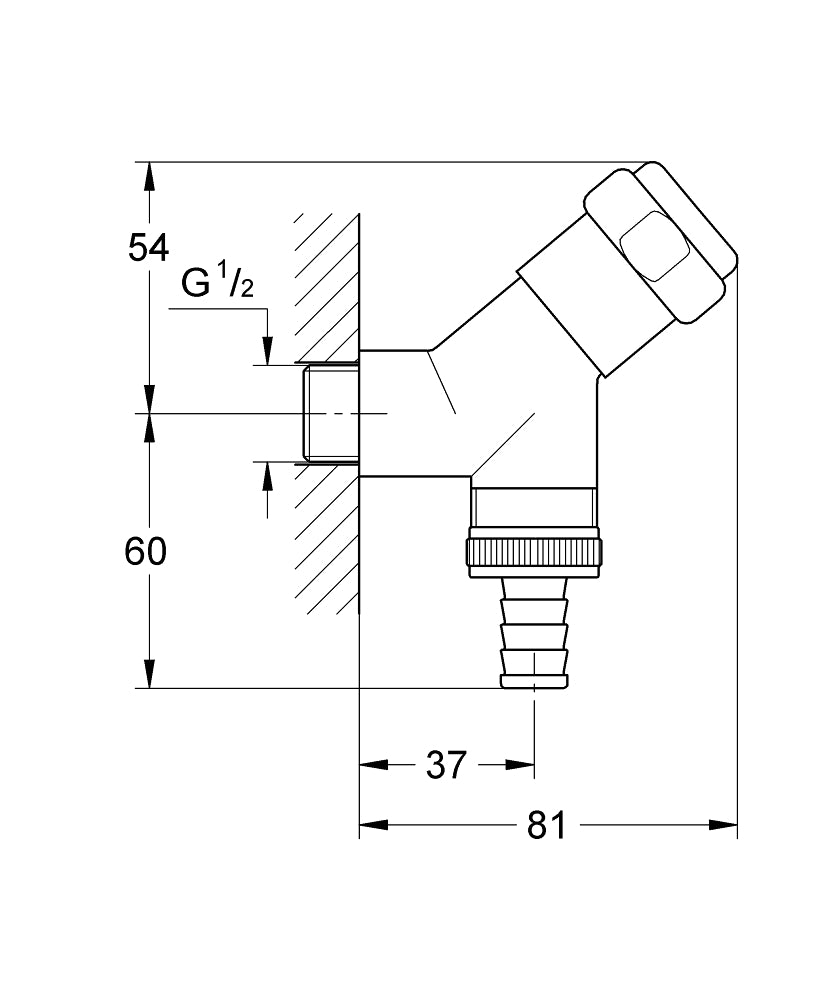 GROHE WAS Anschlussventil 41010 1/2" (chrom)