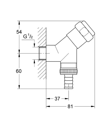 GROHE WAS Anschlussventil 41010 1/2" (chrom)