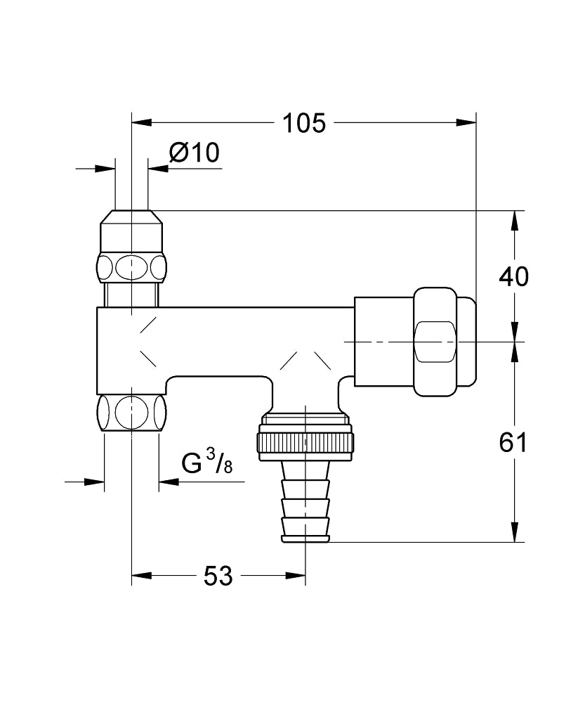 GROHE WAS Ventil Eckfix 3/8" (chrom)