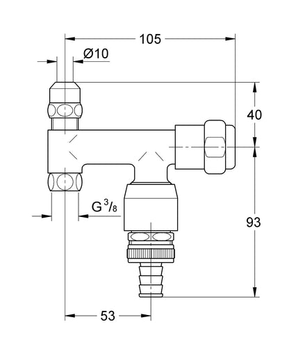 GROHE WAS Ventil Eckfix 3/8" mit Rohrbelüfter (chrom)