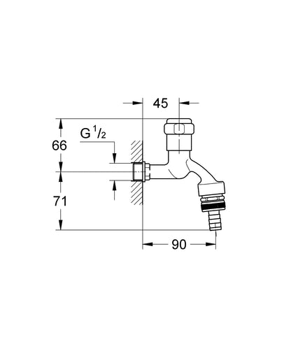 GROHE Armaturenkombination 41154 1/2" mit Rohrbelüfter (chrom)
