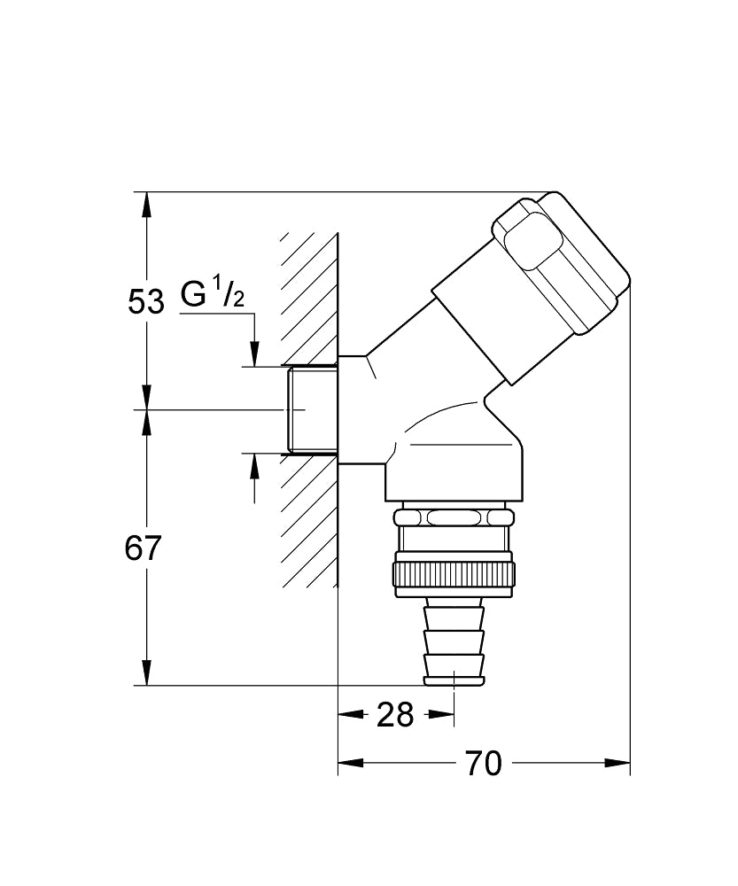 GROHE Armaturenkombination 1/2" Schrägsitz mit Rohrbelüfter (chrom)