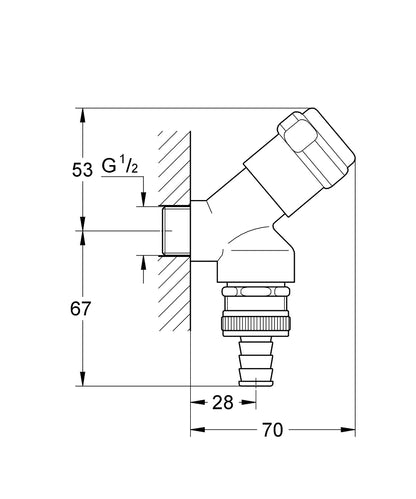 GROHE Armaturenkombination 1/2" Schrägsitz mit Rohrbelüfter (chrom)