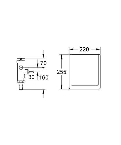 Grohe WC-Druckspüler 42901 3/4", Wandeinbau, Austauscharmatur (mattchrom)