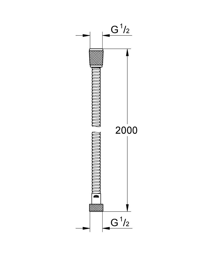 GROHE Relexaflex Metall Brauseschlauch 2000 mm (chrom)