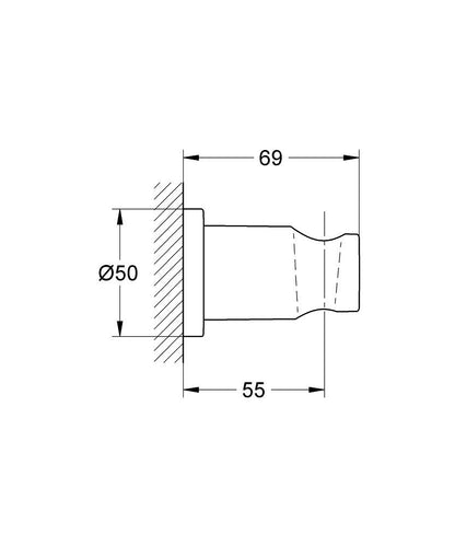 GROHE Rainshower Wandbrausehalter 27074, runde Rosette (hard graphite gebürstet)