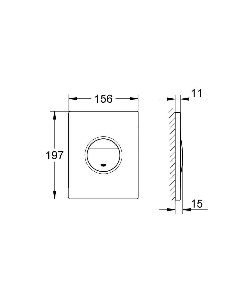 Grohe Nova Cosmopolitan Betätigungsplatte 38765 für 2-Mengen- und Start & Stopp-Spülung (phantom black)