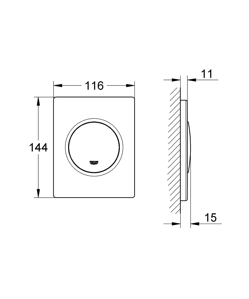 Grohe Nova Cosmopolitan Urinal-Betätigungsplatte 38804, manuelle Auslösung (chrom)