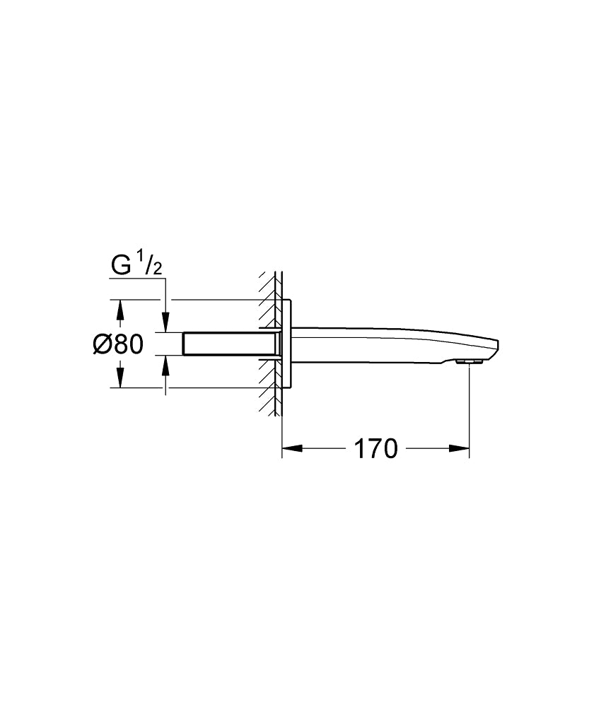 Grohe Eurostyle Cosmopolitan Wanneneinlauf 13276, Ausladung 170 mm (chrom)
