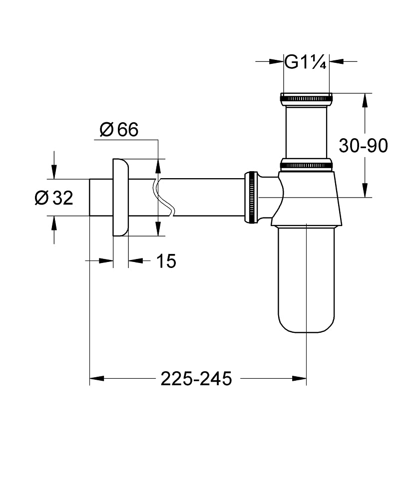 GROHE Geruchverschluss 1 1/4" für Waschtische (chrom)