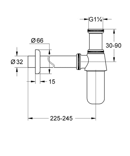 GROHE Geruchverschluss 1 1/4" für Waschtische (chrom)