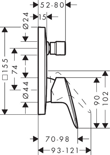 Hansgrohe Wannenmischer Unterputz Logis Fertigset (chrom)