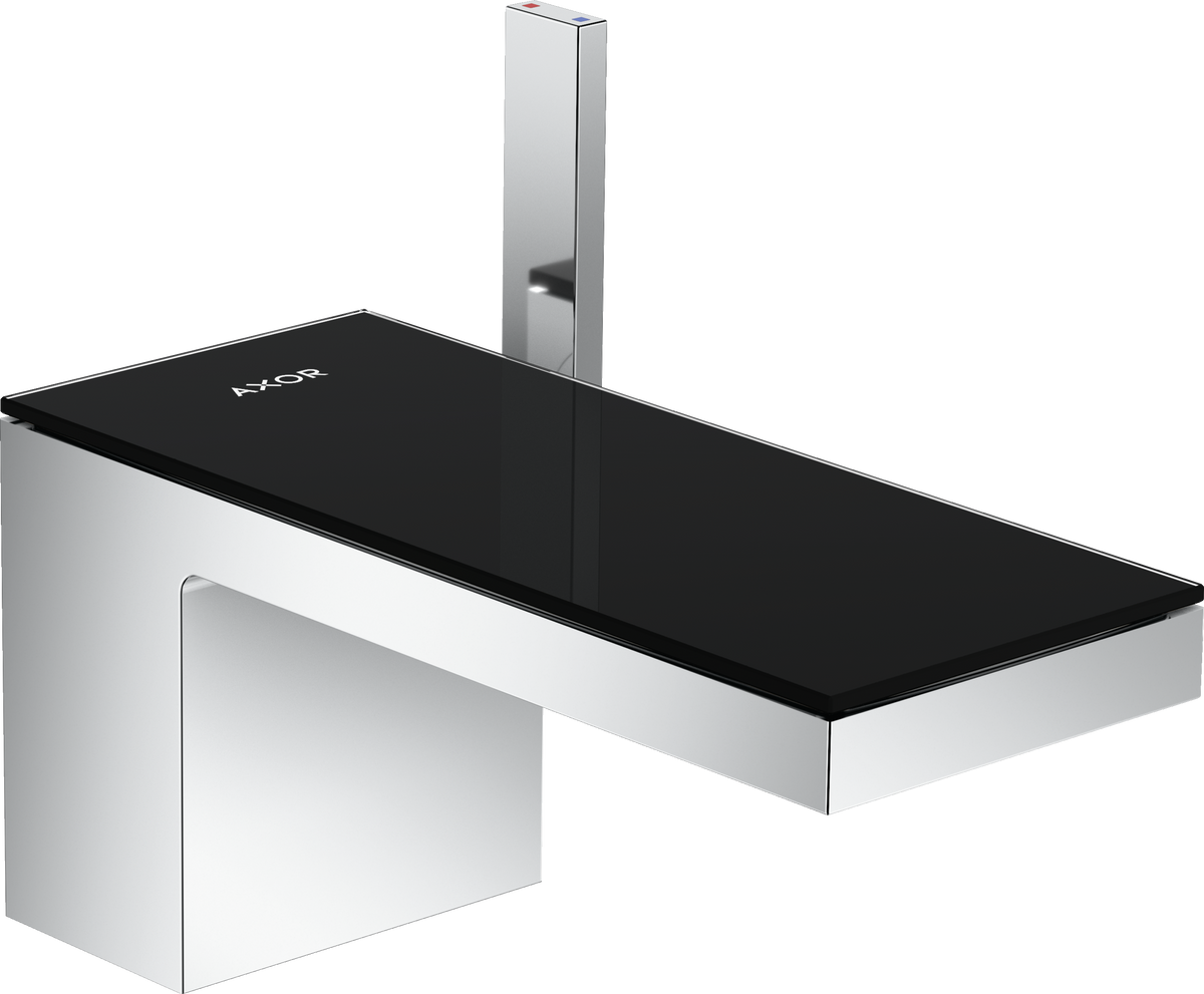 Axor MyEdition Waschtischmischer 70 mit Push-Open Ablaufgarnitur (schwarz/chrom)