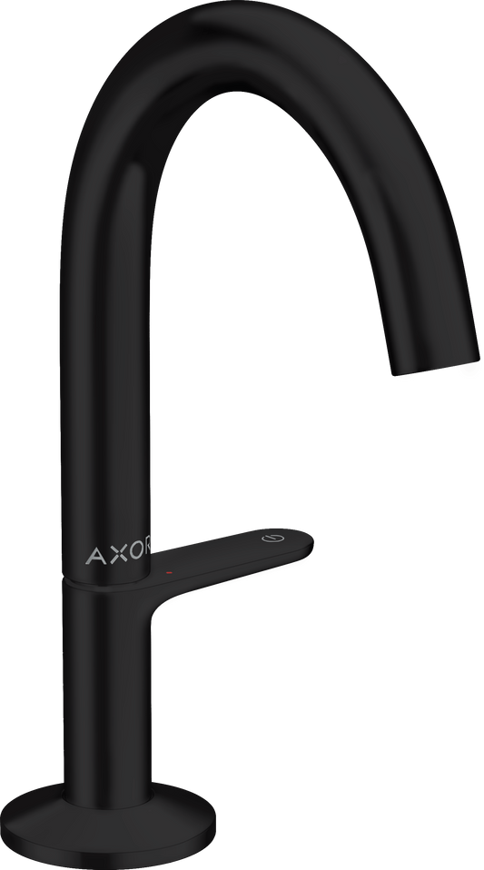 Axor One Waschtischmischer Select 140 mit Push-Open Ablaufgarnitur (mattschwarz)