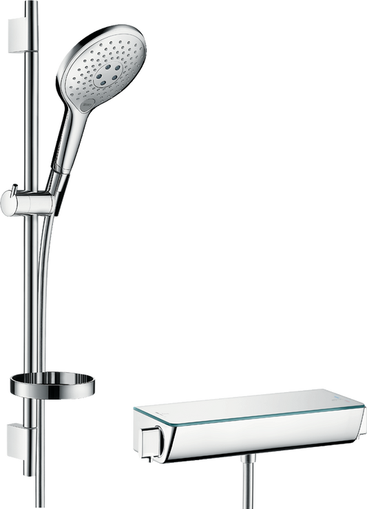 Hansgrohe Raindance Select S Brausekombination 150 3jet mit Brausethermostat Ecostat Select und Brausestange 65 cm (chrom)