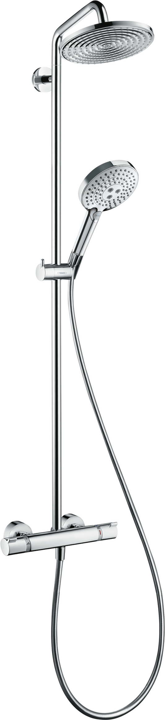 Hansgrohe Raindance Select Showerpipe EcoSmart mit Kopfbrause Raindance S 240 Air und Brausethermostat Ecostat Comfort (chrom)