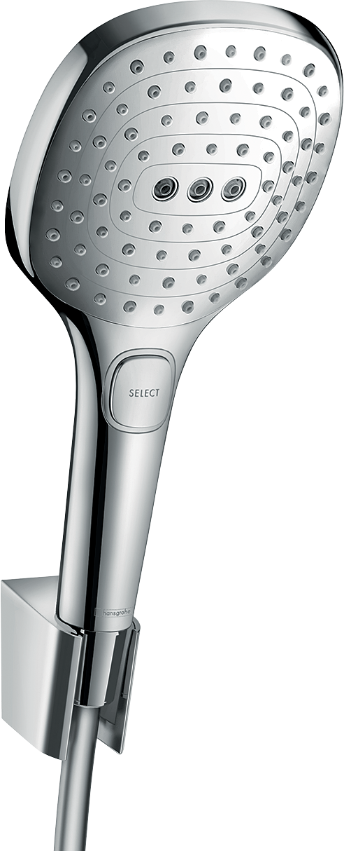 Hansgrohe Raindance Select E 120 Brauseset mit Porter'S Brausehalter und Brauseschlauch 1250 mm (chrom)