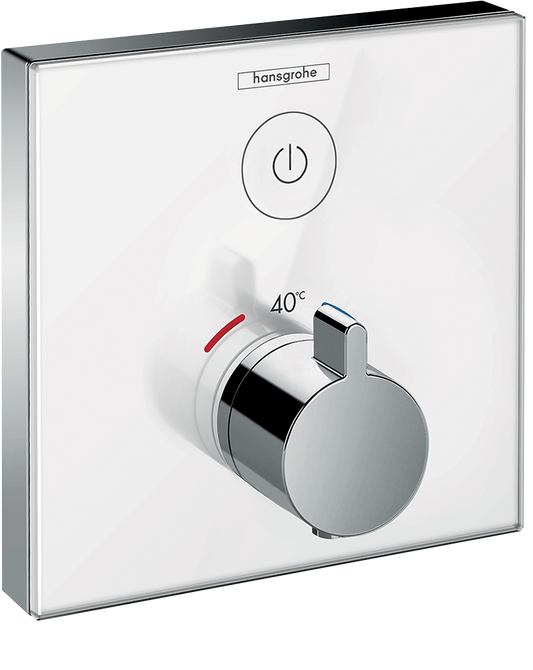 Hansgrohe ShowerSelect Glas Thermostat Unterputz für 1 Verbraucher (weiß/chrom)