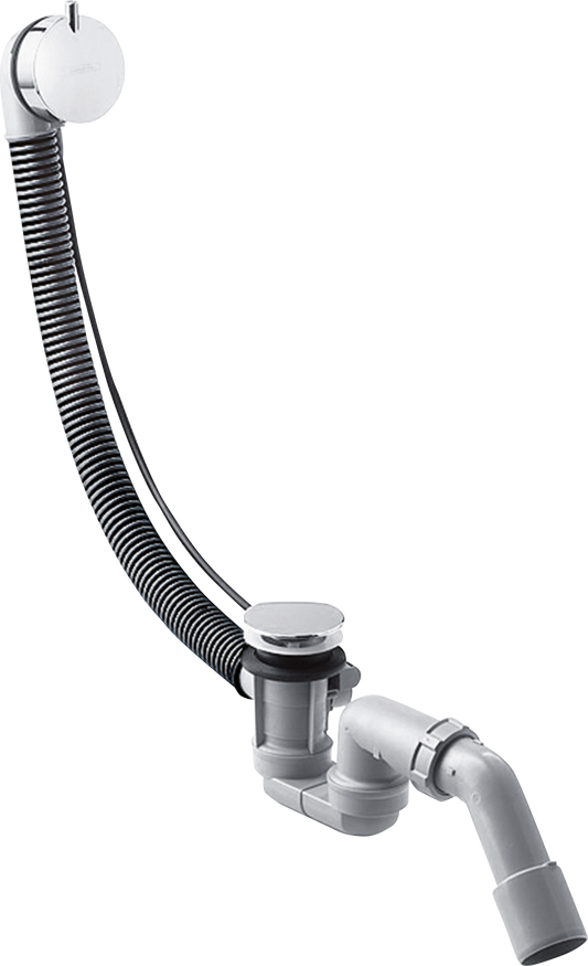Hansgrohe Flexaplus S Wannenablauf- und Überlaufgarnitur, Komplettset mit flexiblem Überlaufschlauch (chrom)