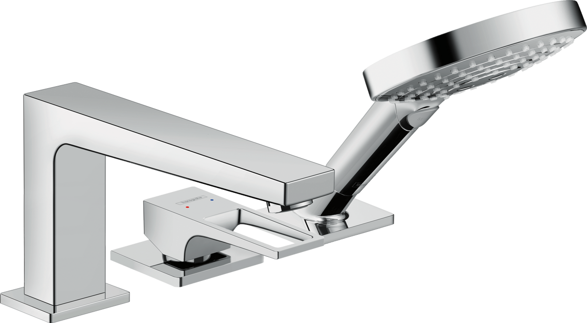 Hansgrohe Metropol 3-Loch Wannenrandmischer mit Bügelgriff, Fertigset (chrom)