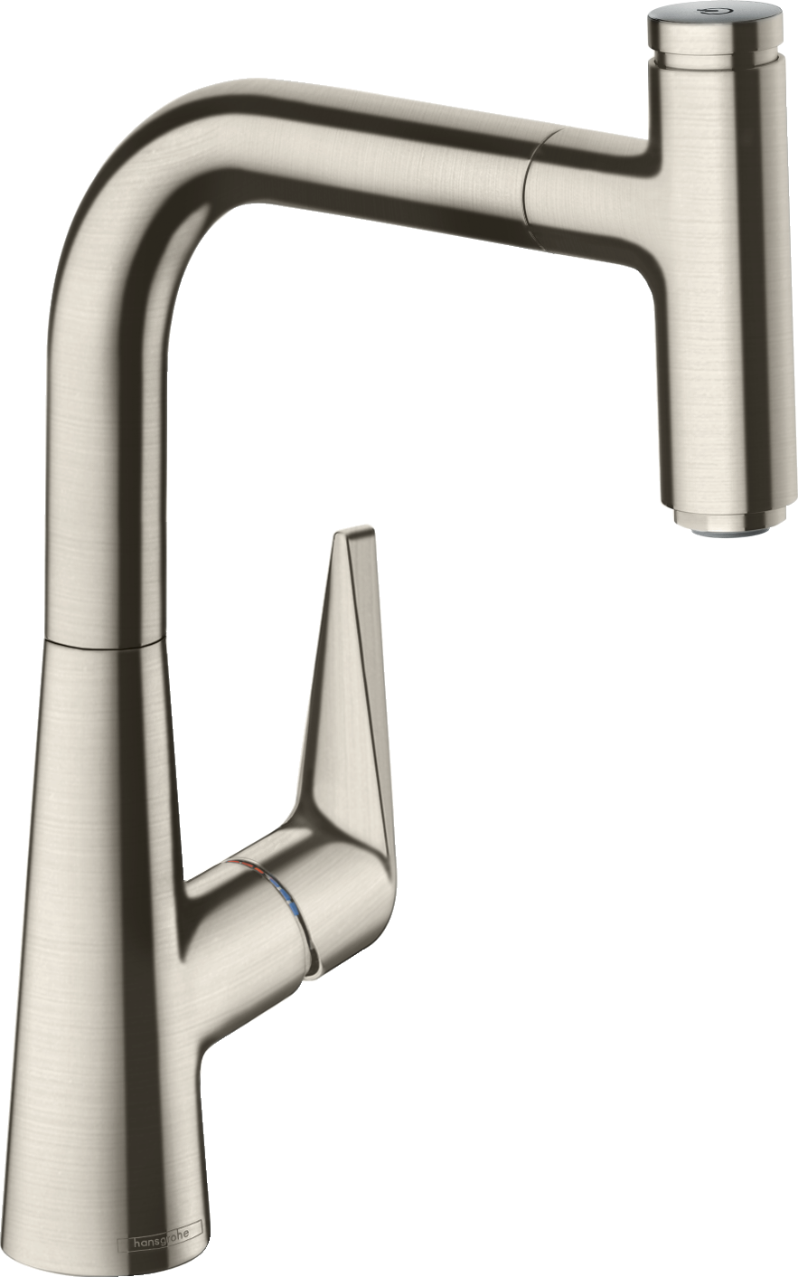 Hansgrohe Talis Select M51 Spültischmischer 220 mit Ausziehauslauf 1jet (Edelstahl Optik)