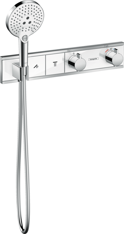 Hansgrohe RainSelect Thermostat Unterputz für 2 Verbraucher, Fertigset (weiß/chrom)