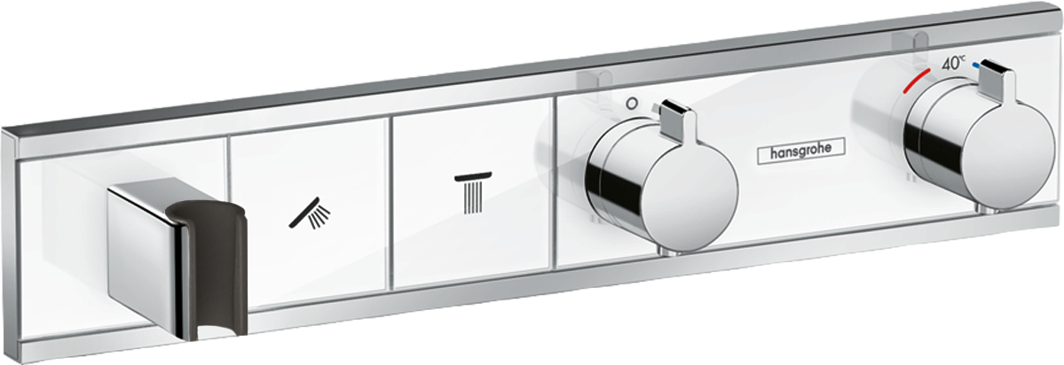 Hansgrohe RainSelect Thermostat Unterputz für 2 Verbraucher, Fertigset (weiß/chrom)