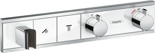 Hansgrohe RainSelect Thermostat Unterputz für 2 Verbraucher, Fertigset (weiß/chrom)