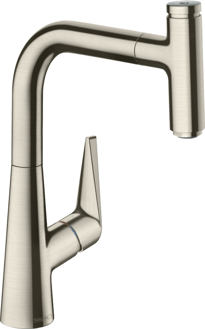 Hansgrohe Talis Select M51 Spültischmischer 220 mit Ausziehauslauf 1jet (Edelstahl Optik)