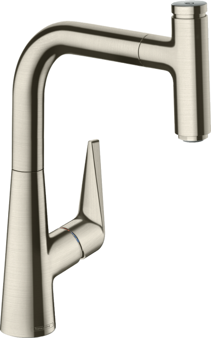 Hansgrohe Talis Select M51 Spültischmischer 220 mit Ausziehauslauf 1jet (Edelstahl Optik)