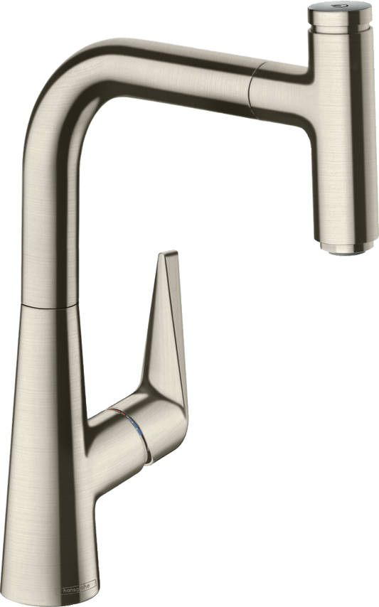 Hansgrohe Talis Select M51 Spültischmischer 220 mit Ausziehauslauf 1jet (Edelstahl Optik)