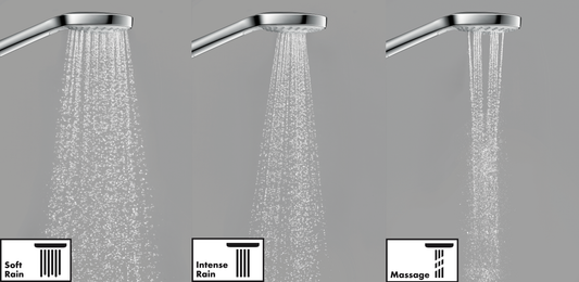 hansgrohe Croma Select E Multi EcoSmart Handbrause, 3 Strahlarten (weiß/chrom)
