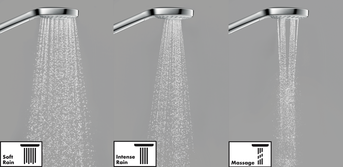 hansgrohe Croma Select S Multi EcoSmart Handbrause, 3 Strahlarten (weiß/chrom)