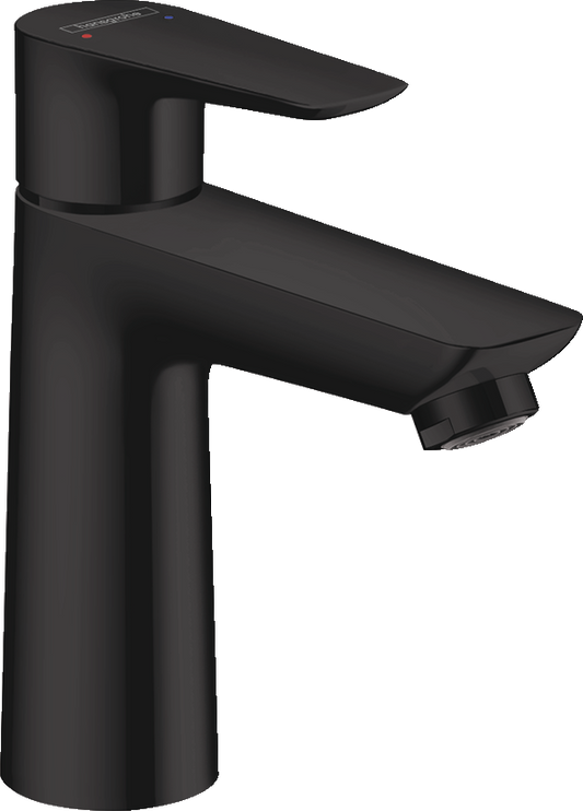 Hansgrohe Talis E Waschtischmischer 110 mit Zugstangen-Ablaufgarnitur (mattschwarz)