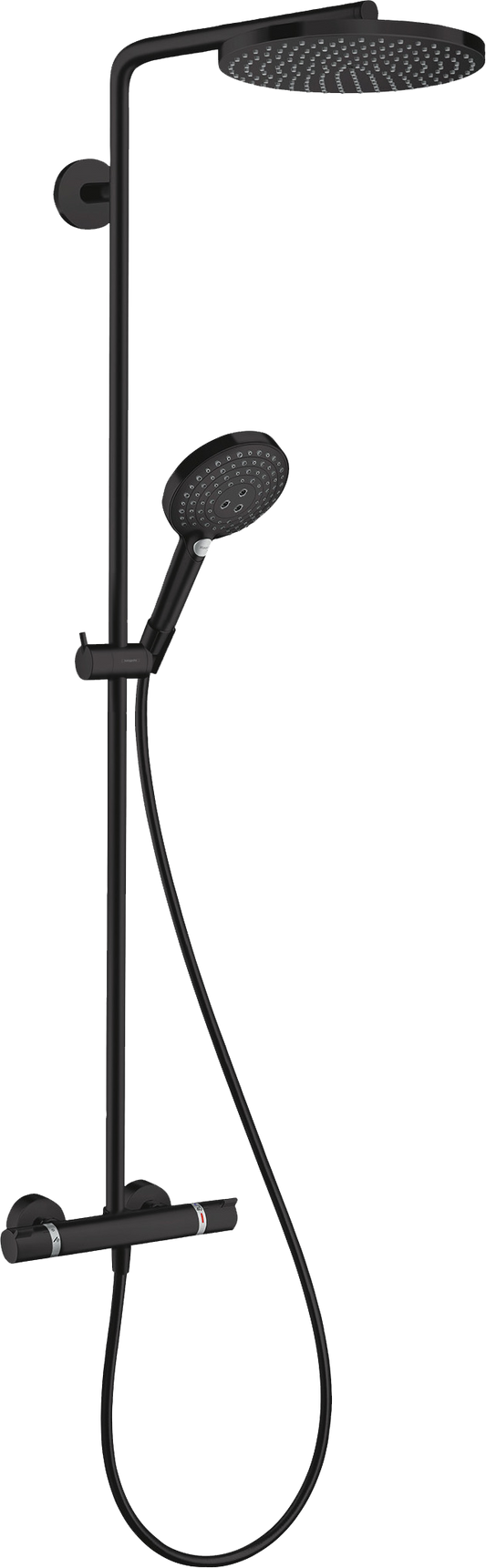 Hansgrohe Raindance Select S Showerpipe 240 1jet PowderRain mit Brausethermostat Ecostat Comfort (mattschwarz)