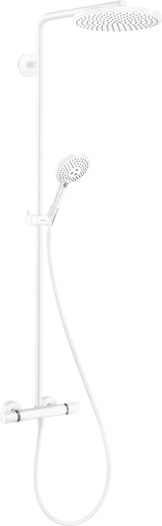 Hansgrohe Raindance Select S Showerpipe 240 1jet PowderRain mit Brausethermostat Ecostat Comfort (mattweiß)
