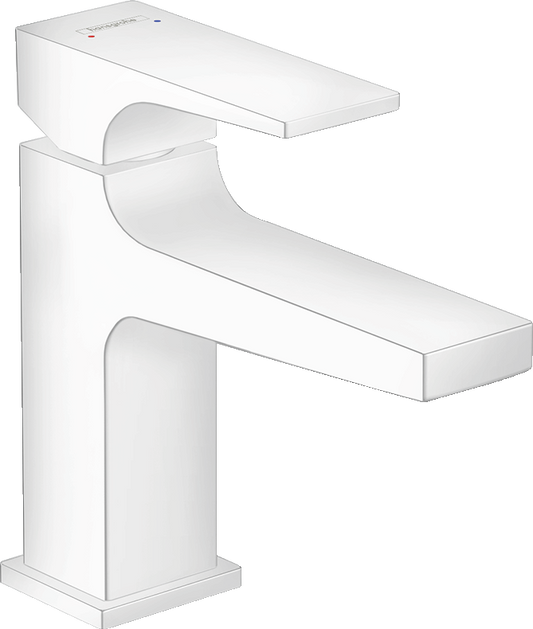Hansgrohe Metropol Waschtischmischer 100 mit Push-Open Ablaufgarnitur (mattweiß)