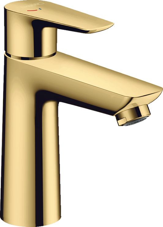 Hansgrohe Talis E Waschtischmischer 110 CoolStart mit Zugstangen-Ablaufgarnitur (polished gold optic)