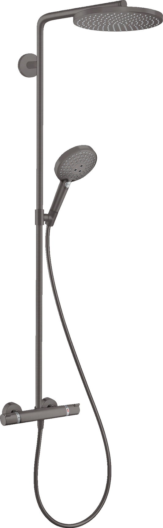 Hansgrohe Raindance Select S Showerpipe 240 1jet PowderRain mit Brausethermostat Ecostat Comfort (brushed black chrome)