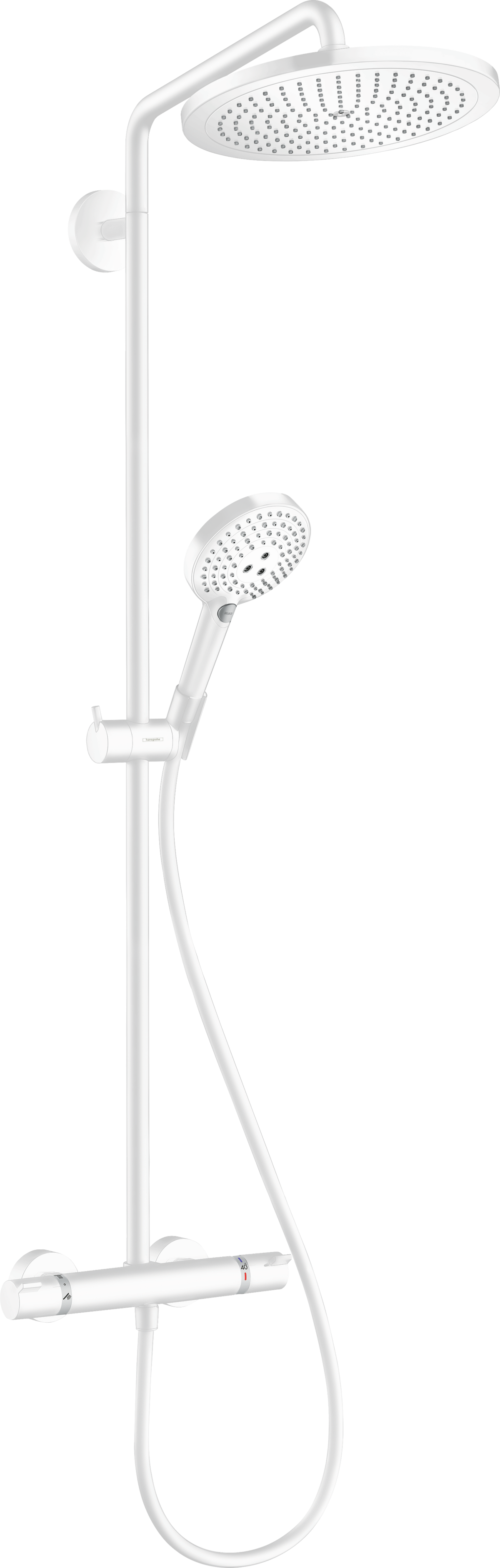 Hansgrohe Croma Select S Showerpipe 280 mit Raindance Handbrause und Brausethermostat Ecostat Comfort (mattweiß)