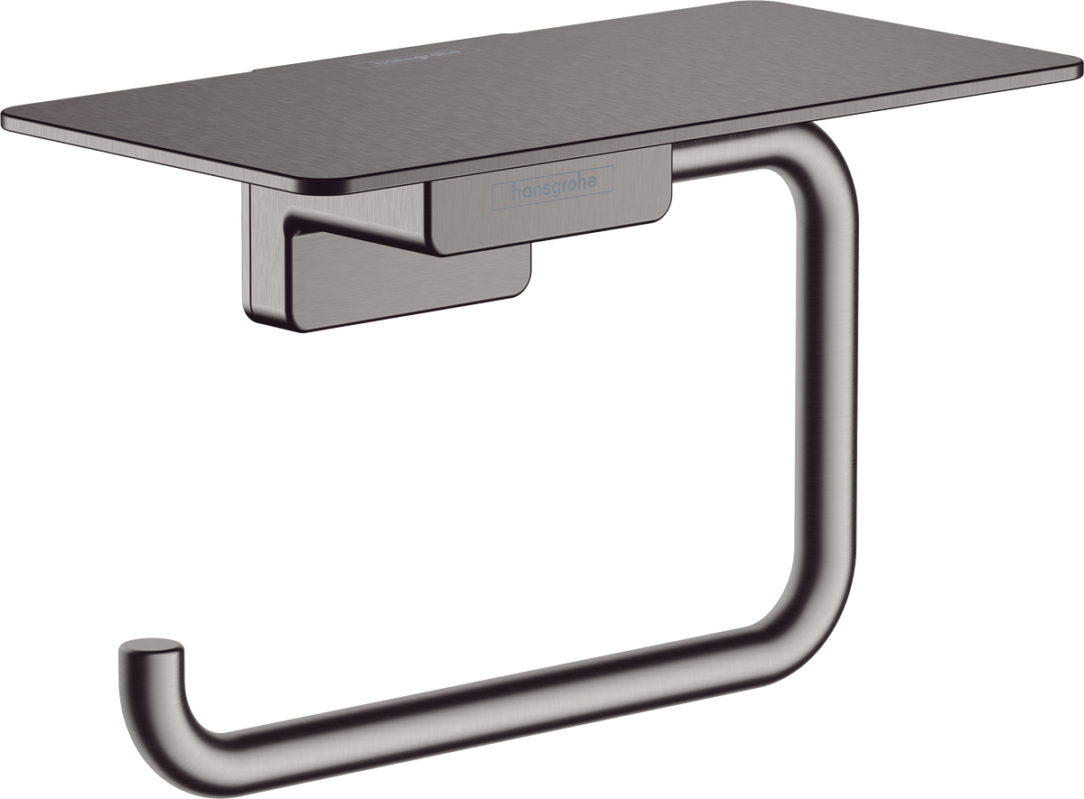 hansgrohe AddStoris Papierrollenhalter mit Ablage (Brushed Black Chrome)