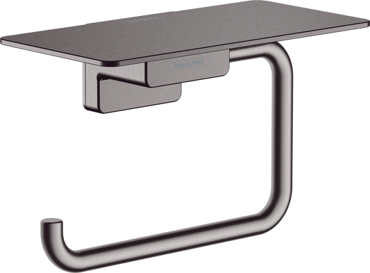 hansgrohe AddStoris Papierrollenhalter mit Ablage (Brushed Black Chrome)