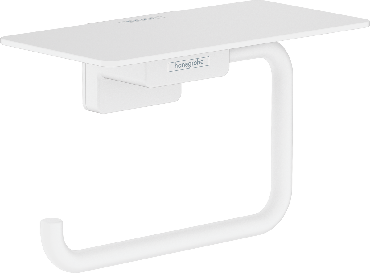 hansgrohe AddStoris Papierrollenhalter mit Ablage (mattweiß)