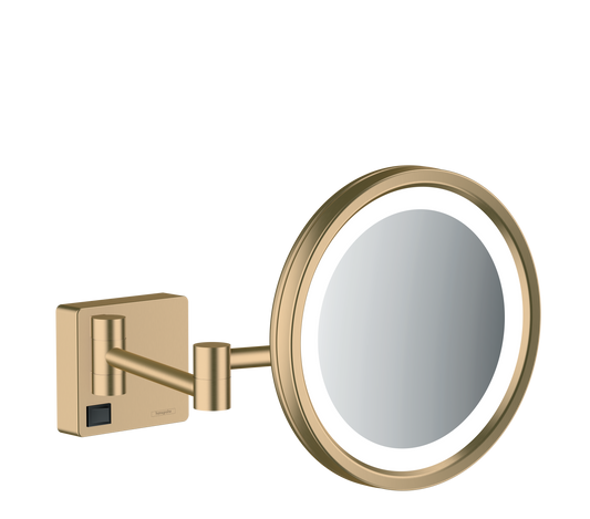 Hansgrohe AddStoris Rasierspiegel mit LED-Licht, 3-fach Vergrößerung (brushed bronze)