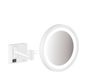 Hansgrohe AddStoris Rasierspiegel mit LED-Licht, 3-fach Vergrößerung (mattweiß)