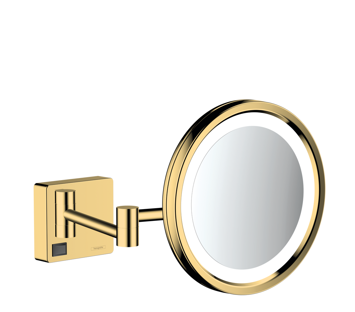 Hansgrohe AddStoris Rasierspiegel mit LED-Licht, 3-fach Vergrößerung (polished gold optic)