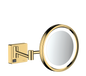 Hansgrohe AddStoris Rasierspiegel mit LED-Licht, 3-fach Vergrößerung (polished gold optic)