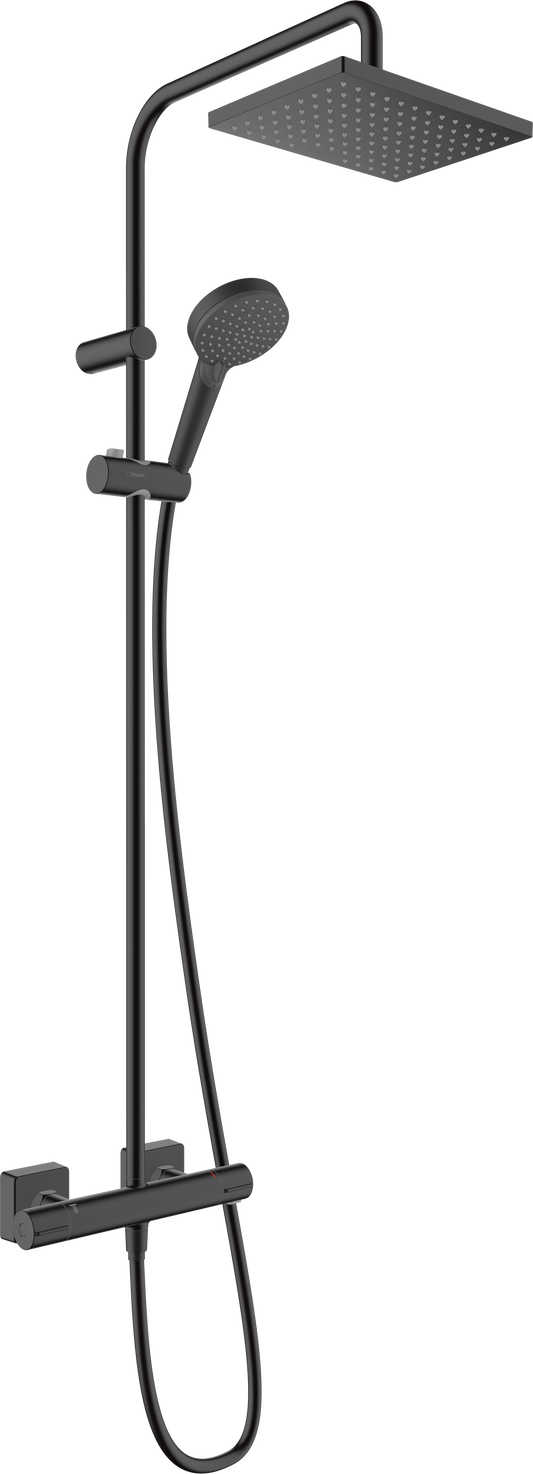 Hansgrohe Vernis Shape Showerpipe 230 1jet EcoSmart mit Brausethermostat (mattschwarz)