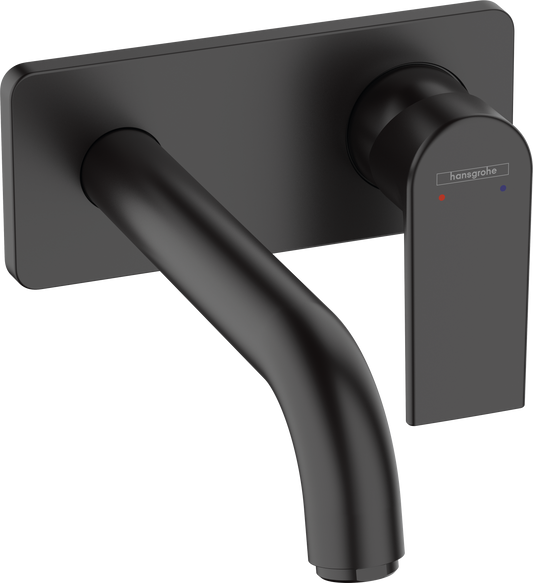 Hansgrohe Vernis Shape 2-Loch-Waschtischmischer Unterputz, Fertigset, Ausladung 207 mm (mattschwarz)